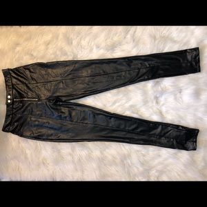 Leather zip up pants